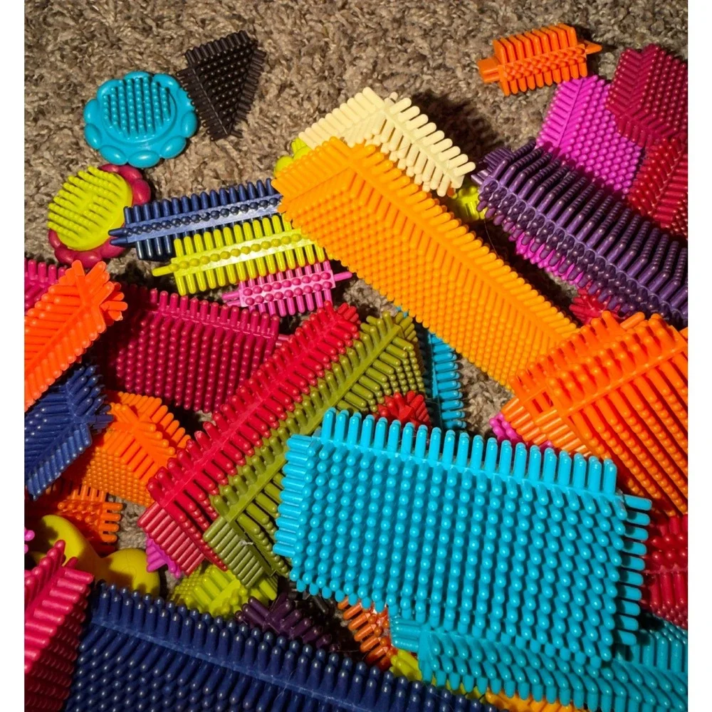 B Toys Bristle Blocks-Multiple colors, Shapes & Sizes 4 + Pounds of Bolcks